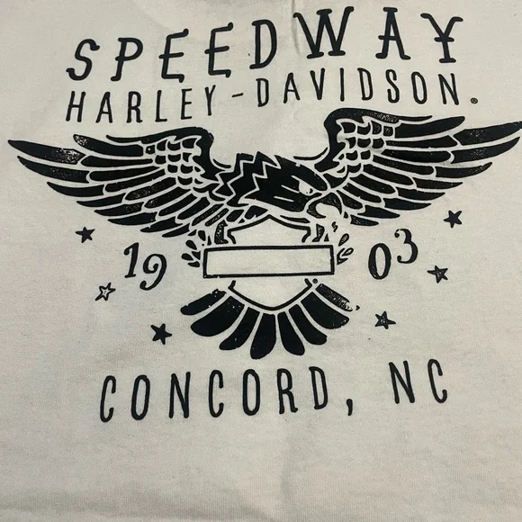 Harley-Davidson White Tee with Black Accents Speedway Concord, NC 2021 - Picture 4 of 4